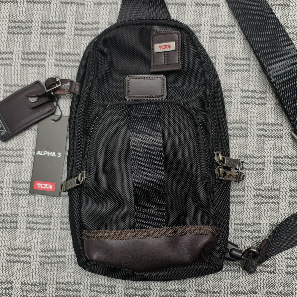 Tumi Alpha Bravo Anti-Theft Chest Sling Bag | Tactical Black Crossbody - Picture 3 of 7